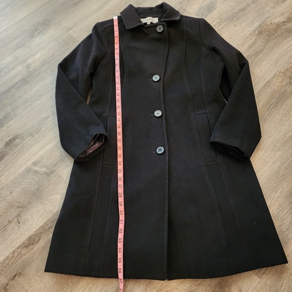 Anne Klein Wool Cashmere Walking Coat Black 10 Classic Quiet Luxury Minimalist - Picture 13 of 16